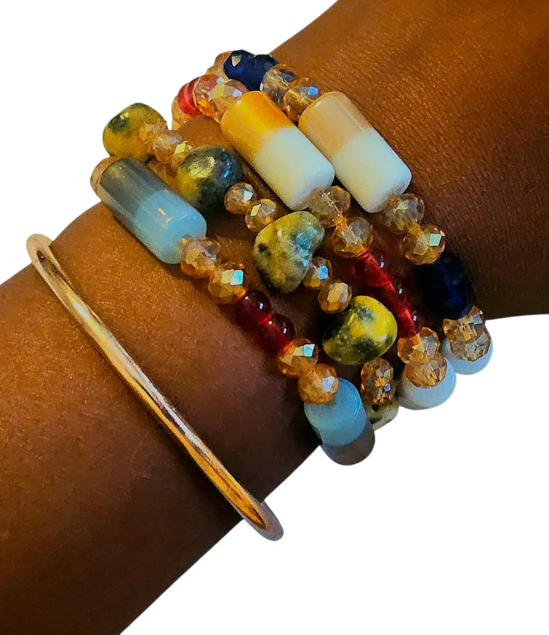 Bracelet artisanal tchadien - pierre taillée Makka Achta Gadaya